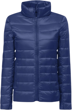 hlysgo Women's Slim-Fit Quilted Puffer Jacket Lightweight Padded Warm Winter Casual Down Coat Zip Jackets Navy 3X-Large