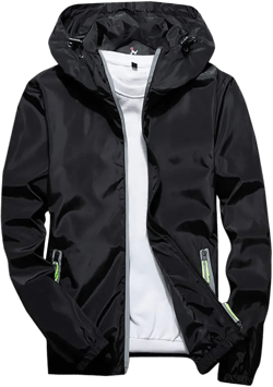 Men's Jacket Fashion Rain Jacket Windbreaker Lightweight Shell Raincoat With Hood Golf Hiking Travel, M-7XL Large Vf1-black