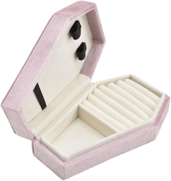 NUEAYMS Portable Coffin Shape Jewelry Box Lightweight Earrings Necklace Jewelry Organizer Display Box Gifts for Girls Women Purple
