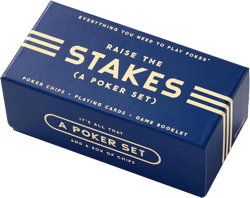 Brass Monkey Raise The Stakes – Classic Poker Starter Game Set with 100 Poker Chips Dealer Marker and Designed Deck of Cards, Suitable for 2+ Players, Great for Beginners!