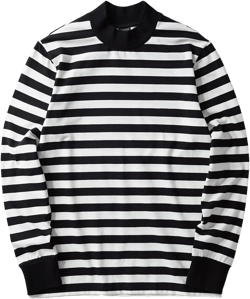 Zengjo Mens Striped Shirt Long Sleeve Mock Turtleneck Shirts at Amazon Men’s Clothing store