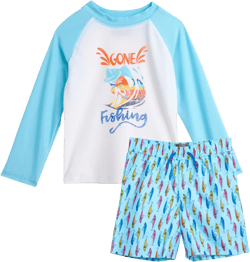 Eddie Bauer Toddler Boys' Rash Guard Set - 2 Piece UPF 50+ Quick Dry Swim Shirt and Trunks - Baby Boy Swimsuit (Sizes: 2T-4T) : Clothing, Shoes & Jewelry
