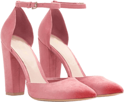 FOWT Summer Fashion Suede Buckle Ankle Strap D'Orsay Heeled Sandals Elegant Burnished Pointed Toe 3 IN Heels for Women Comfort Dress Casual Pumps Shoes, Red US Size 4-16 M 9.5 Pink