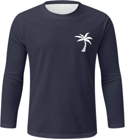 Mens Shirt Crew Neck Printed Long Sleeve Outdoor Lightweight Regular Fit Tees True Comfort Trendy Tops 3X-Large Navy-a