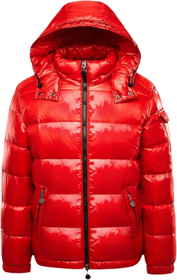 JEsilunmaMY Men's Thermal Shiny Hooded Puffer Jacket Winter Coats Water-Resistant Down Coats Insulated Padded Puffy Coat Large Red