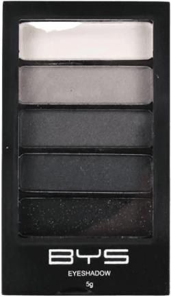 BYS Women's 5-Piece Eye Shadow Palette, Black Steel Eye Pigments., 0.17 Ounce (Pack of 1)