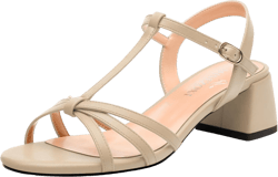 Amazon.com | MISEZOXI Womens Block Heel Sandals, Open Toe Low Chunky Heel T-strap Sandals for Women, Ankle Strap Sandals with Buckle, Comfort Strappy Sandals 2" | Heeled Sandals