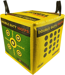 Morrell Targets 4-Sided Archery Target, 500 FPS Field Point Shooting Bag for All Bow Types, Over 50 Targets, Double Duty