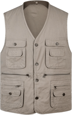 Men's Casual Lightweight Outdoor Vest Work Fish Photo Cargo Safari Hiking Travel Vest With Pocket Medium Beige