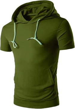 QWENTMTNTY Mens Workout Tank Tops Hood Sleeveless Gym T-Shirt Cotton Athletic Muscle Tees Pockets Running Sports Bodybuilding Stringer Hoodies B-Army Green