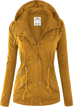 Made By Johnny Women's Casual Military Anorak Jacket Safari Utility - Lightweight Detachable Hoodie at Amazon Women's Coats Shop