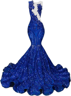 Mermaid Evening Dress Applique Beads Sequins Prom Dress Pageant Gown Court Train Elegant Dresses 10 Royal Blue