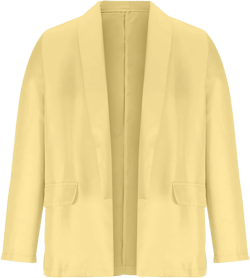 hlysgo Women's Blazers Business Casual Lightweight Open Front Long Sleeve Blazer Jackets Ladies Work Office Suit Cardigans 02 Yellow 3X-Large
