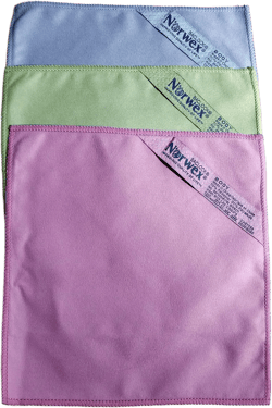 Norwex Suede Mke-up Remover Face Cloth Set),blue, purple and green (Pack of 3)
