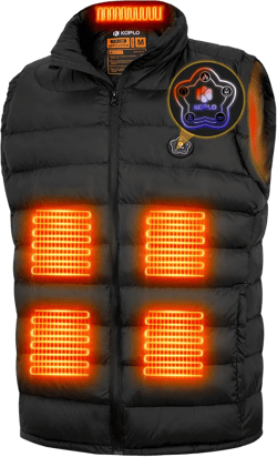KOPLO Heated Vest for Men, 14400mAh Battery Pack with Lightweight Rechargeable Electric Heating Vest