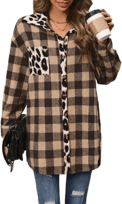Plaid Button Up Dropped Shoulder Jacket