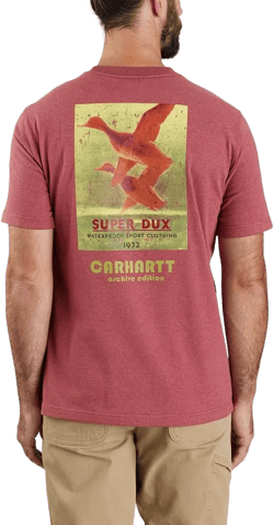 Carhartt Men's Relaxed Fit Heavyweight Short-Sleeve Pocket Super Dux Graphic T-Shirt Apple Butter Heather XX-Large