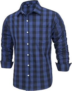 Plaid Button Down Shirts for Men Long Sleeve Shirts Casual Shirts for Men Work Shirts Flannel Shirts for Men Cotton Shirt