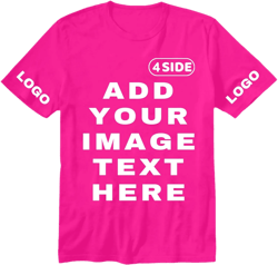 Custom Shirts for Men Women Personalized T Shirt Tee Unisex Add Your Own Photo Text Fashion Colors Graphic Tees Large Deep Pink-4