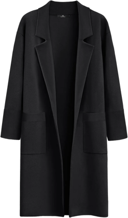 LILLUSORY Women's Long Dressy Cardigan Sweaters Fall Oversized Coatigan Jackets 2025 Knit Business Casual Winter Coats Black Medium