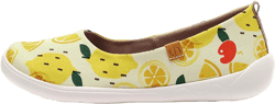UIN Ballet Flats Shoes for Women Art Printed Wide Toe Casual Breathable Lightweight Slip On Women Loafers 9 Lemon Juice