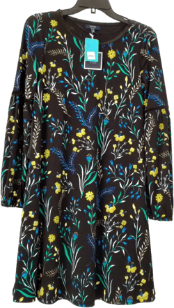 Kaari Blue Women's Black Floral Dress