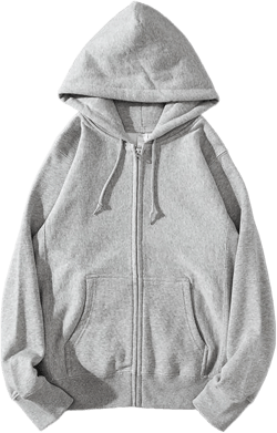 Women Zip Hooded Sweatshirt Casual Street Wear Loose Spring Autumn Solid Color Hoodie Jacket Medium Gray