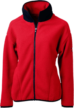 Cutter & Buck Cascade Eco Womens Sherpa Fleece Jacket Small Red/Navy Blue