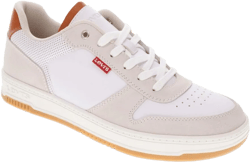 Levi's Mens Drive Lo 2 Vegan Leather Casual Lace Up Sneaker Shoe 9 White/Cement/Tan