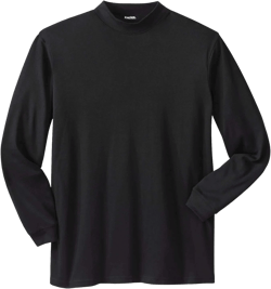 KingSize Men's Big & Tall Mock Turtleneck Long-Sleeve Cotton Tee