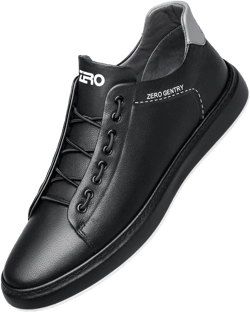ZRO Men's Slip On Stylish Casual Fashion Leather Sneakers 12 Wide Black