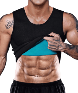 NonEcho Men Neoprene Waist Trainer Sauna Vest Gym Hot Sweat Tank Top Workout Shirt Shapewear Body Shaper No Zipper Ss90 Black X-Small