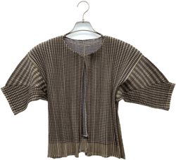 [Pre-owned] PLEATS PLEASE Layered Crazy Pattern Cardigan PP14-JO162