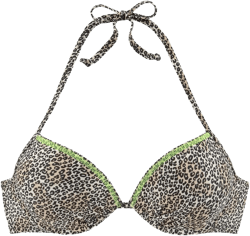 Women's Leopard Cheetah Push Up Bikini Swimsuit Top - LASCANA - Leopard Brown Leopard Spot 34B