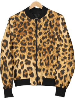 Womens Leopard Print Bomber Jacket
