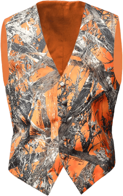 Camo Vests for Men Camouflage Formal Waistcoat Wedding Groom Casual Hunting 3X-Large Orange