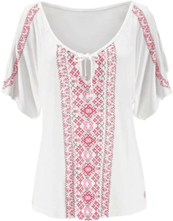 Fashion Women Ladies Sexy Boho Bandage V-Neck Shoulder Tops Casual Blouse