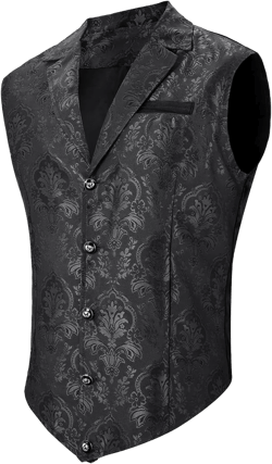 American Trends Men's Suit Vest Victorian Suit Steampunk Gothic Waistcoat V-Neck Business Dress Formal Vest Wedding Party