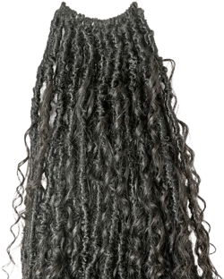 Crochet Boho Faux Locs with Human Hair Curls Pre-looped Goddess Crochet Locs Curly Ends Human Hair Soft Dreadlocks Braiding Hair for Black Women Natural Color 22Inch 48Locs 22 Inch 48 Locs