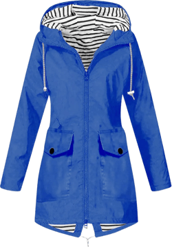 Generic Rain Jacket for Women Lightweight Long Hooded Raincoat Waterproof Outdoor Travel Hiking Windbreaker Trench Coats XX-Large 02 Blue