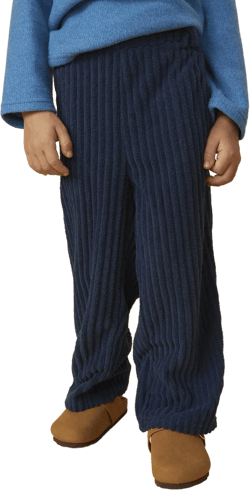 THE HAPPY LOOK Young Boys Blue Corduroy Elastic Waist Loose Fit Casual Everyday Pants, Autumn/Winter