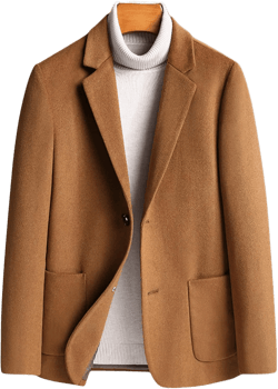 Men's Casual Wool Blend Sport Coat Vintage Slim Fit 2 Button Suit Jackets Single Breasted Blazer Overcoats X-Large Yellow