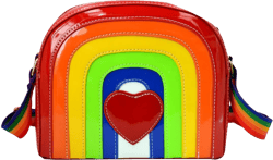 Goclothod Girls Rainbow Shoulder Bag PU Leather Handbags Cute Tote Purse Small Messenger Bag
