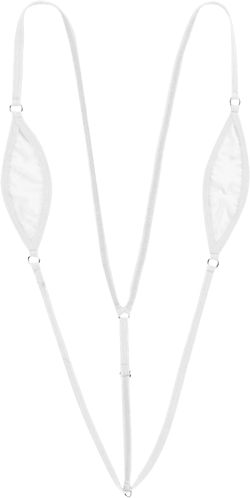 Yartina Thong Bikini Swimsuit for Women String Bikini Sets Bathing Suit One Piece Teddy Underwear White
