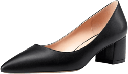 Amazon.com | Aachcol Women Pumps Chunky Block Mid Heels Close Pointed Toe Slip-on Shoes Office Classic 2 Inches | Pumps