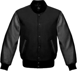 Original Leather Varsity Letterman Jackets Wool & Leather Original American Style Varsity Jackets 3X-Large Black