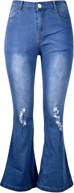 Skinny Ripped Bell Bottom Jeans for Women Classic High Waisted Flared Jean Pants Womens Bell Bottom Pants XX-Large Blue