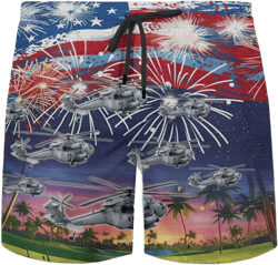 Military Airplane Mens Swim Trunks - Veteran Hawaiian Mens Swim Short Beach Shorts TU-SH-54 Small Airforce_05