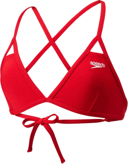 Speedo Women's Guard Swimsuit Bikini Triangle Top Endurance Small Speedo Red