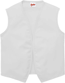 DayStar Apparel Unisex Uniform Vest - No Pockets - Style 740NP Small White